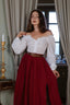 Ellie skirt - burgundy/colours + Bethany Blouse