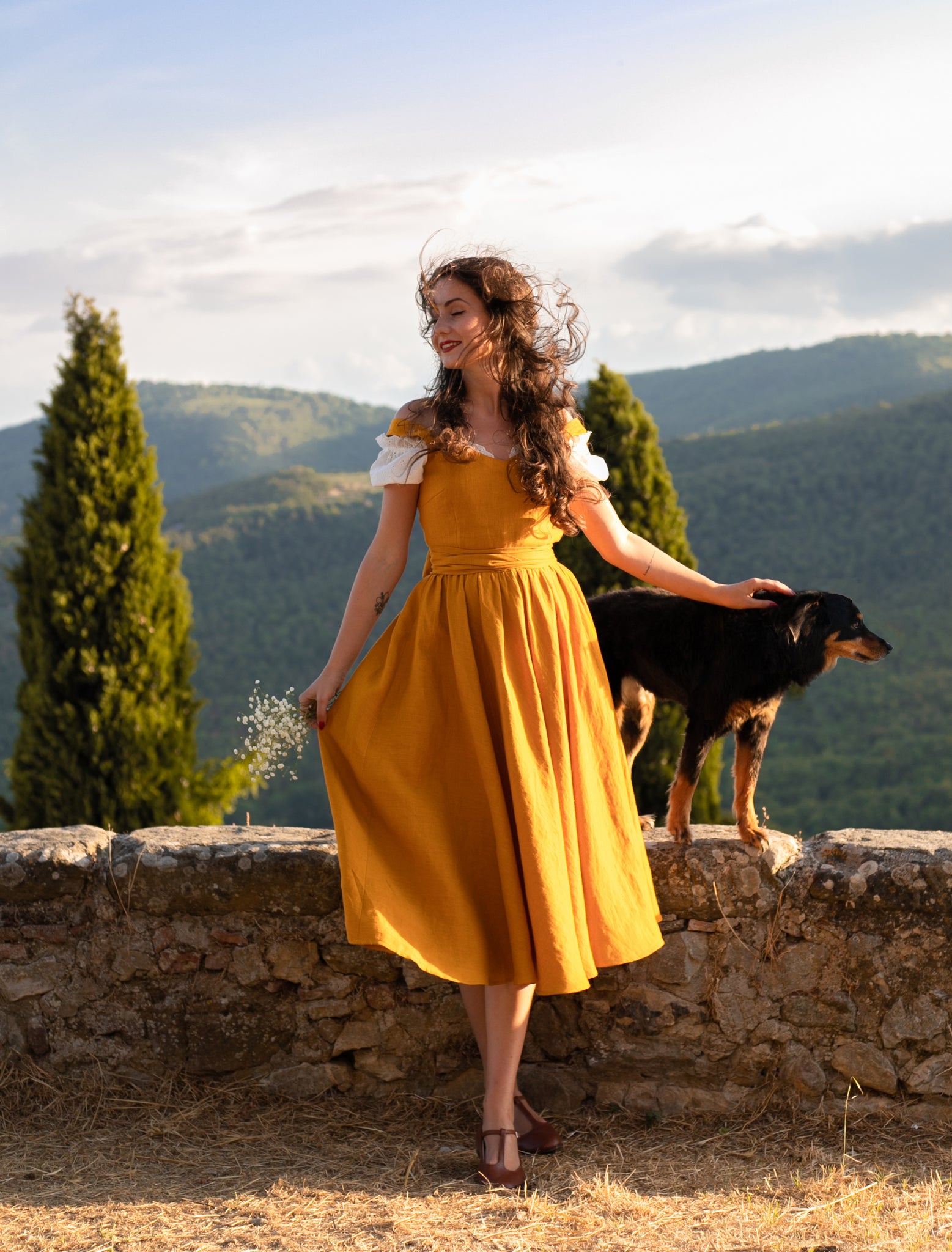 ANDALUSIA dress, Marigold Yellow