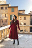 Roma - Burgundy Wool Coat