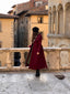 Roma - Burgundy Wool Coat