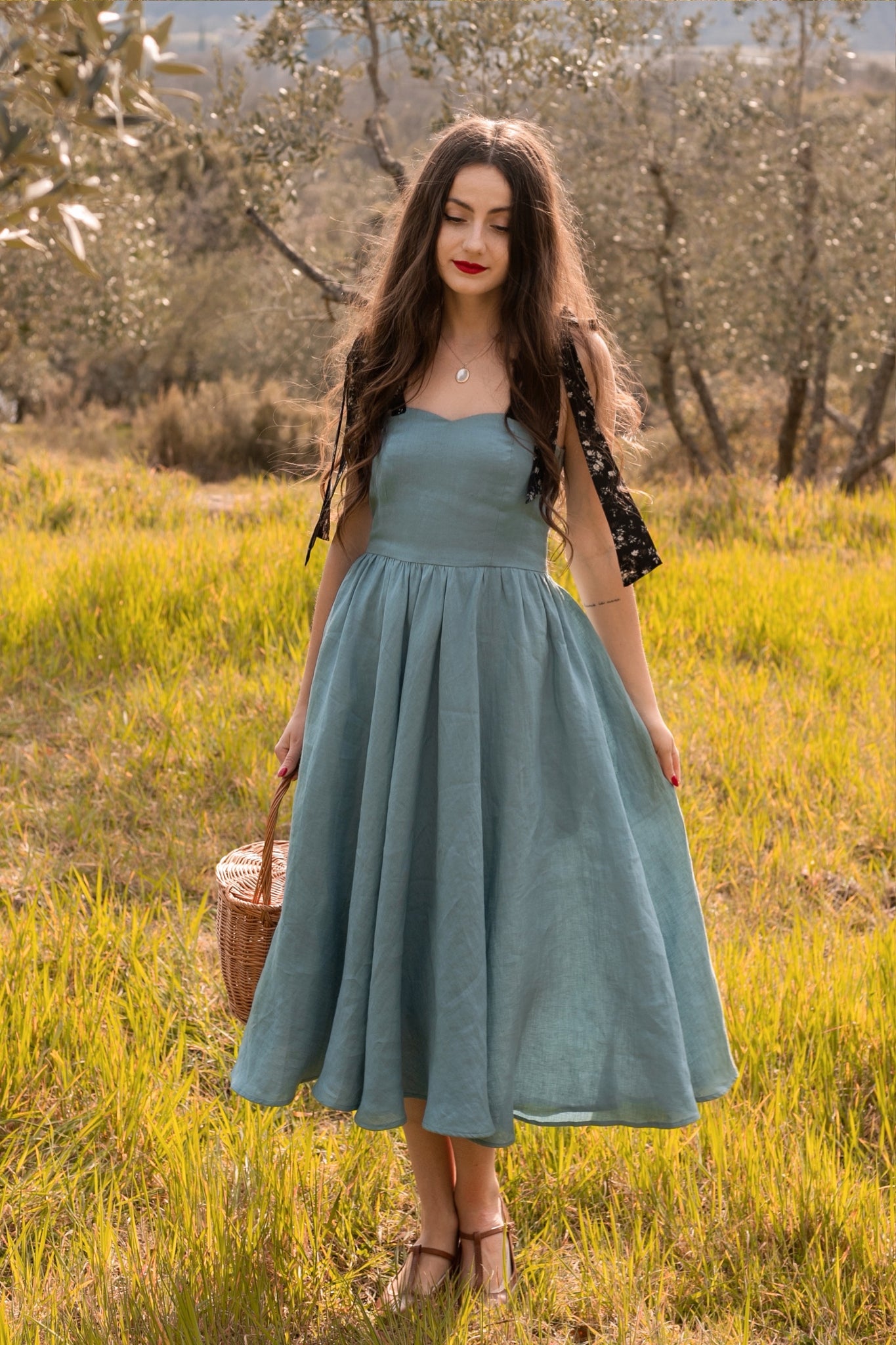 Juliet dress, Eggshell Blue color - BEDRA VINTAGE 